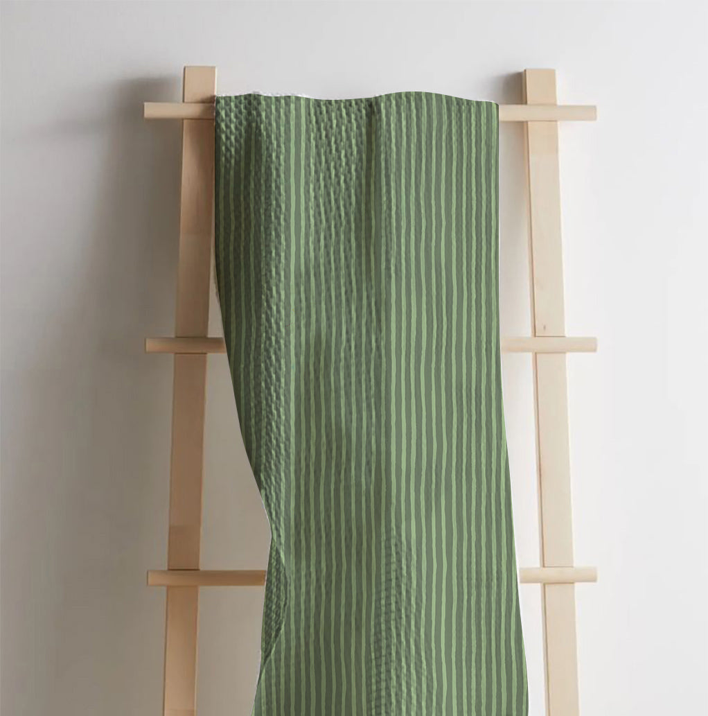 Wavy Stripes Waffle Bath Towel – 100% Cotton
