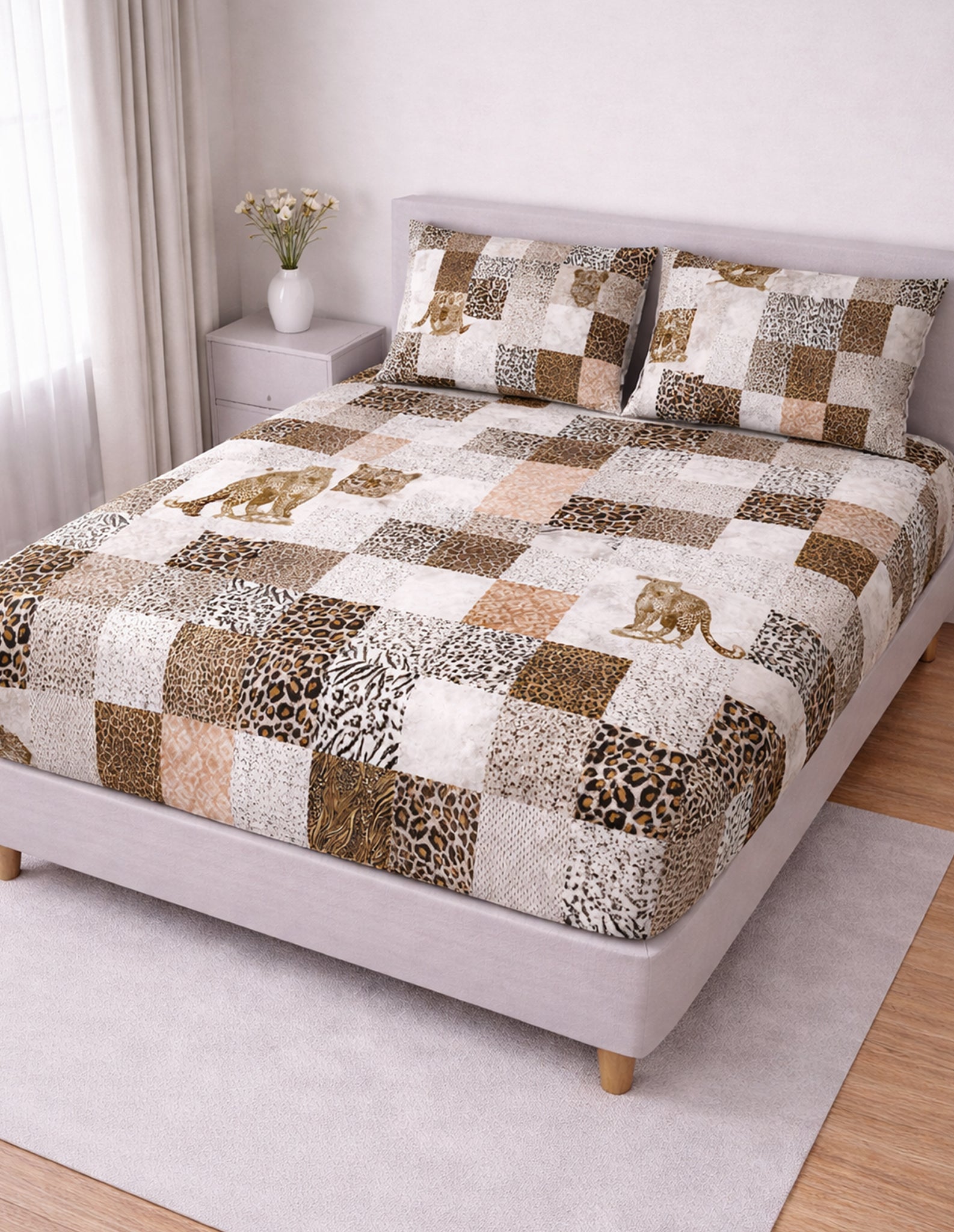 Leopard Luxury Double Bedsheet 800 TC