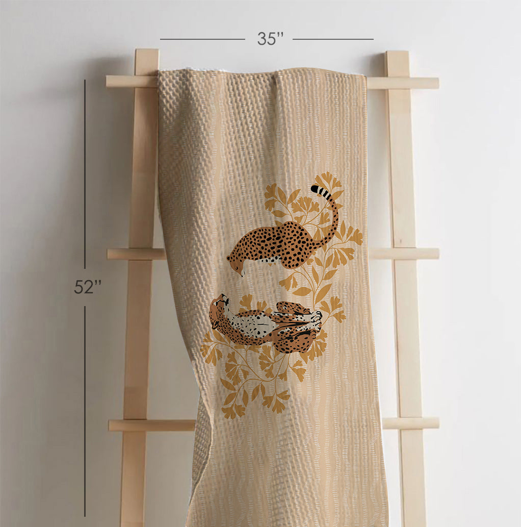 Leopard Waffle Bath Towel – 100% Cotton