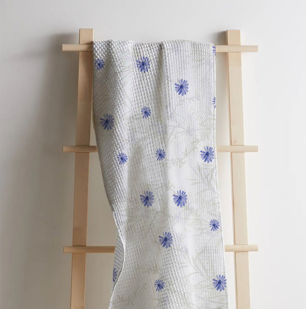 Soft Florals Waffle Bath Towel – 100% Cotton