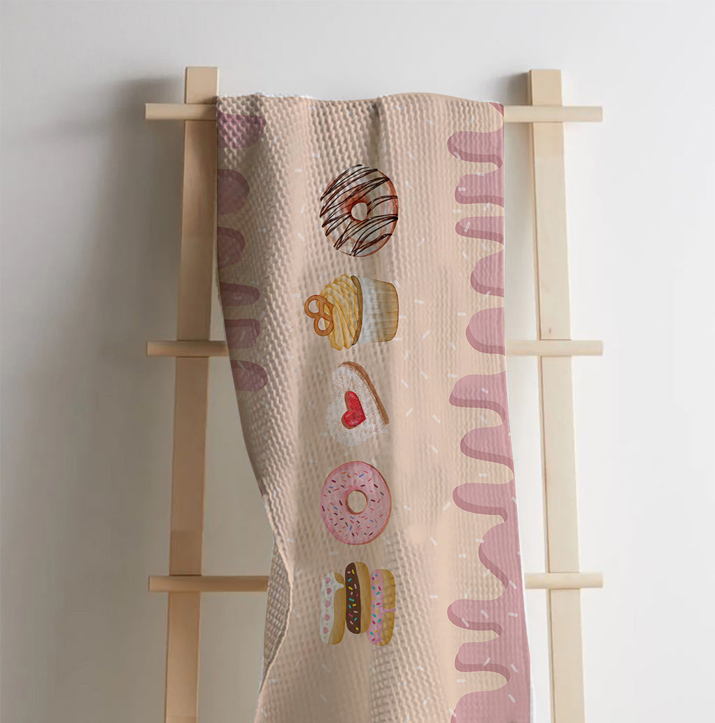 Donut Waffle Bath Towel – 100% Cotton