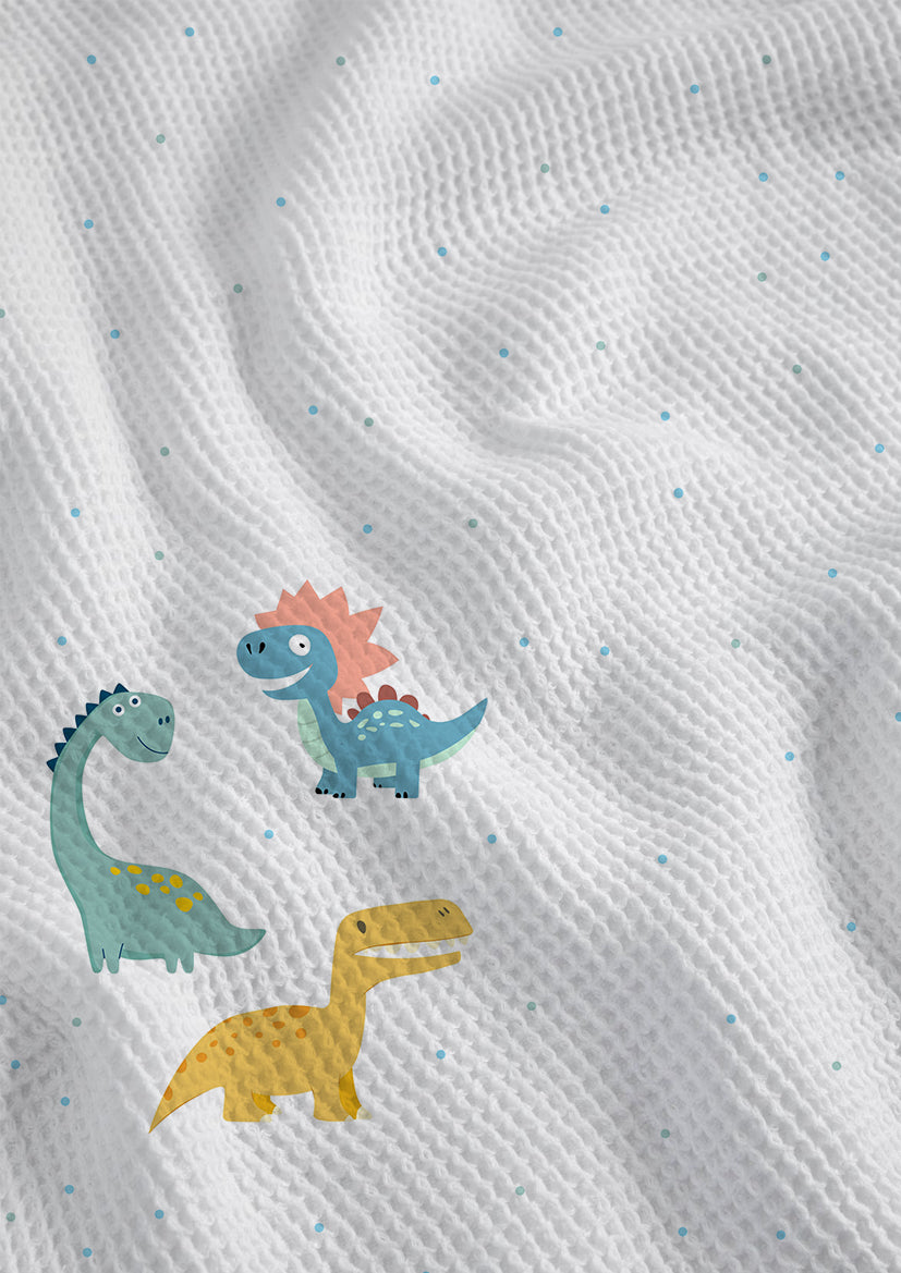 Dino Waffle Hand Towel Set – Set of 3