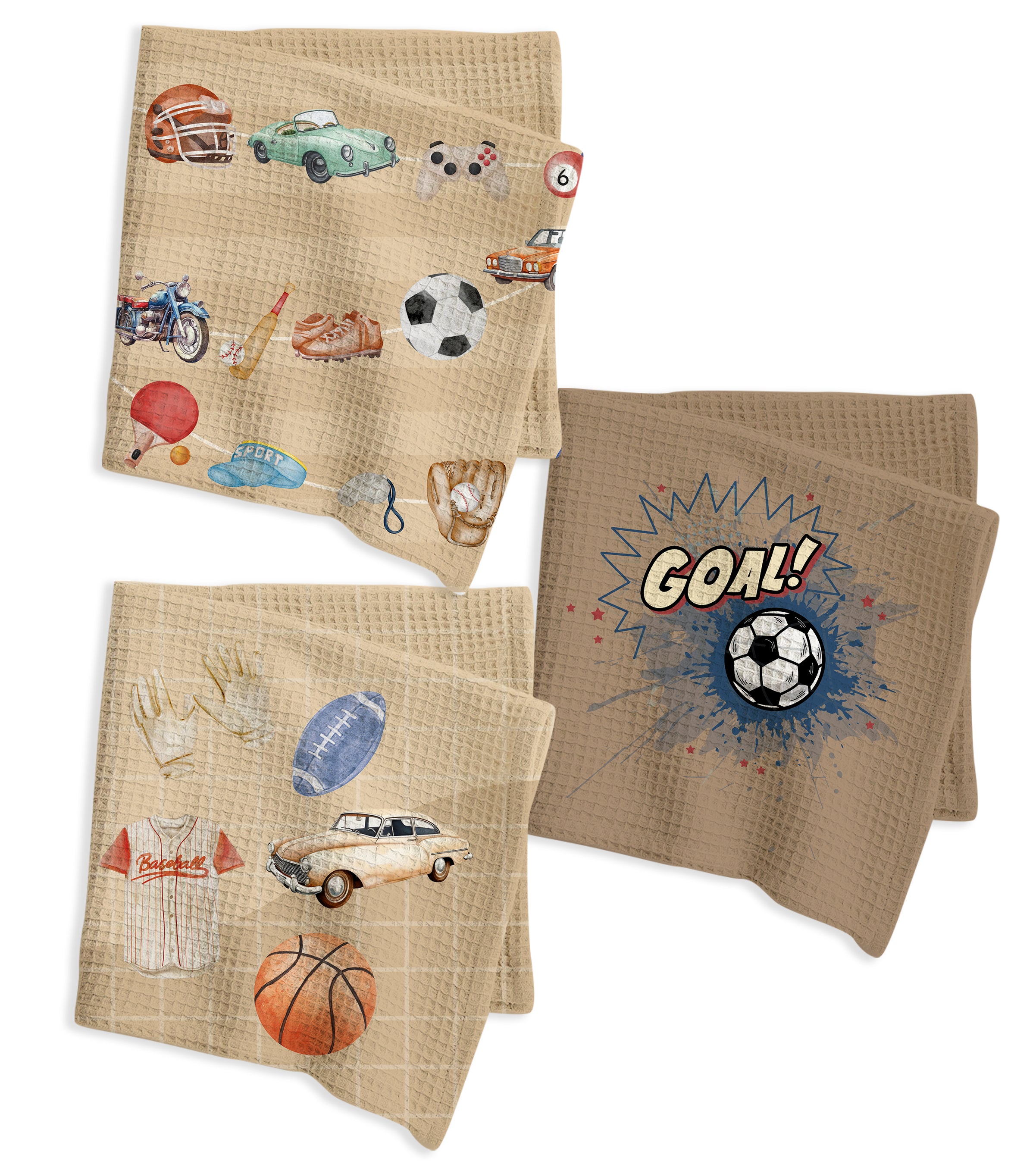 Sports Waffle Cotton Hankies – Set of 3