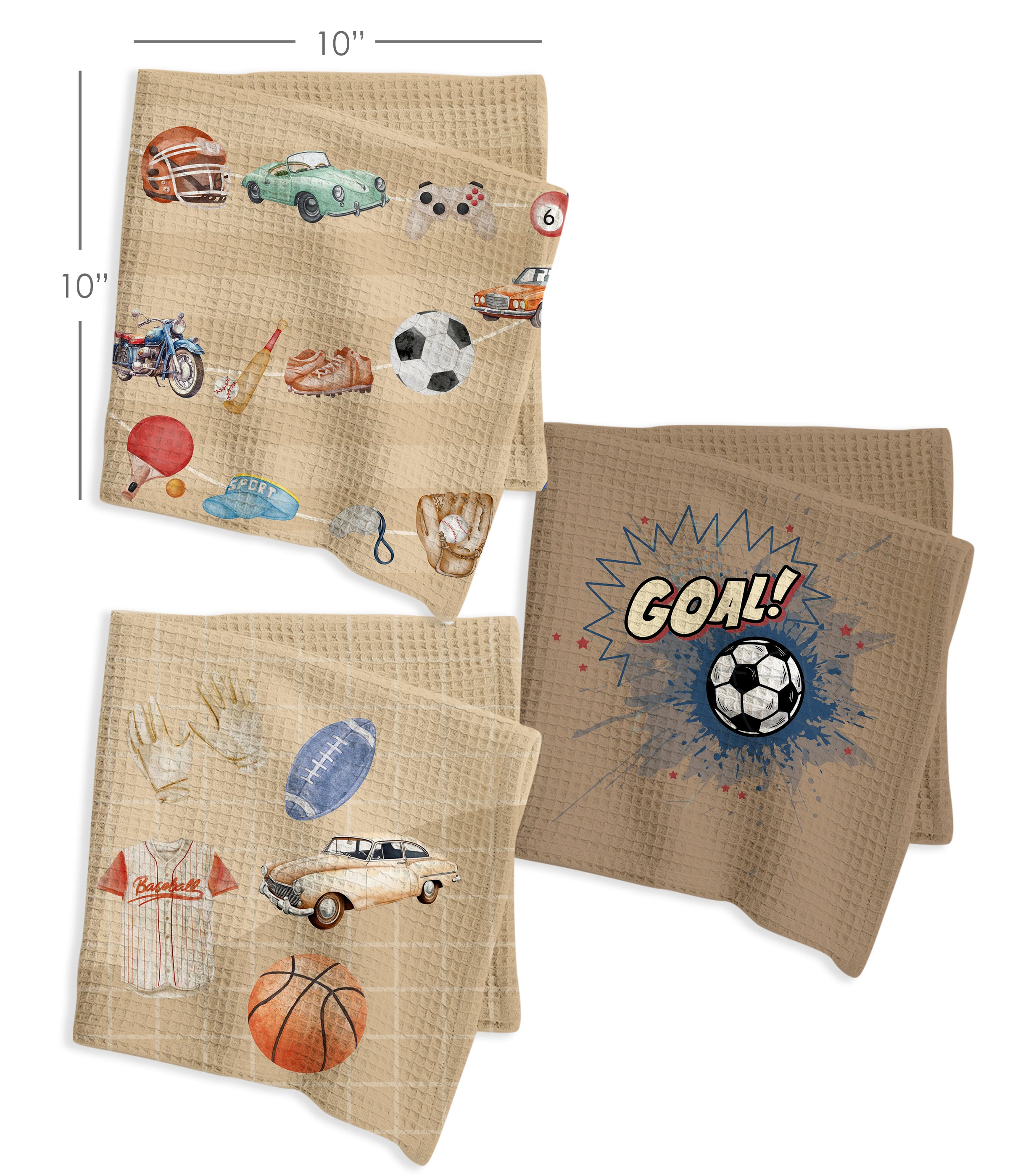 Sports Waffle Cotton Hankies – Set of 3