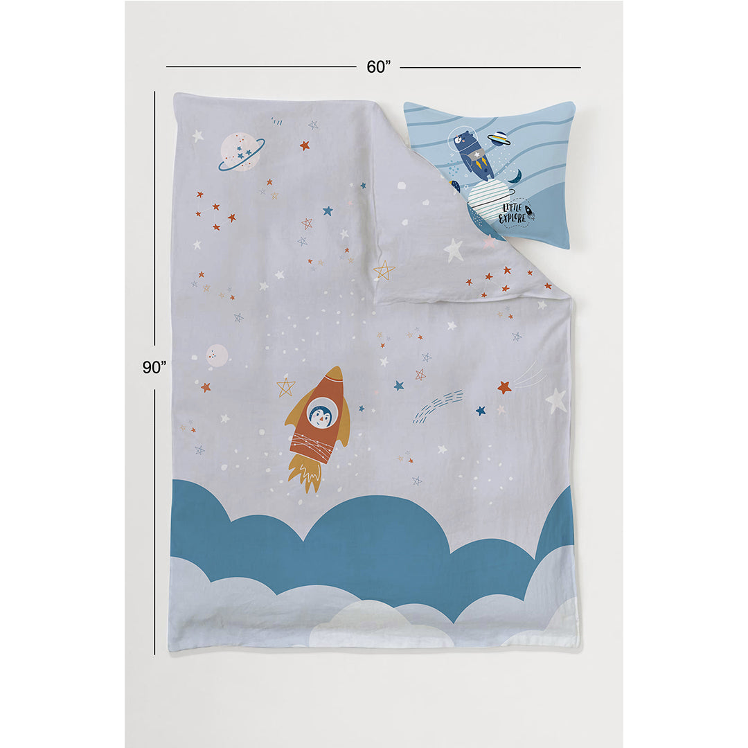 The Space Station 100% Cotton Single Bedsheet – 300 TC