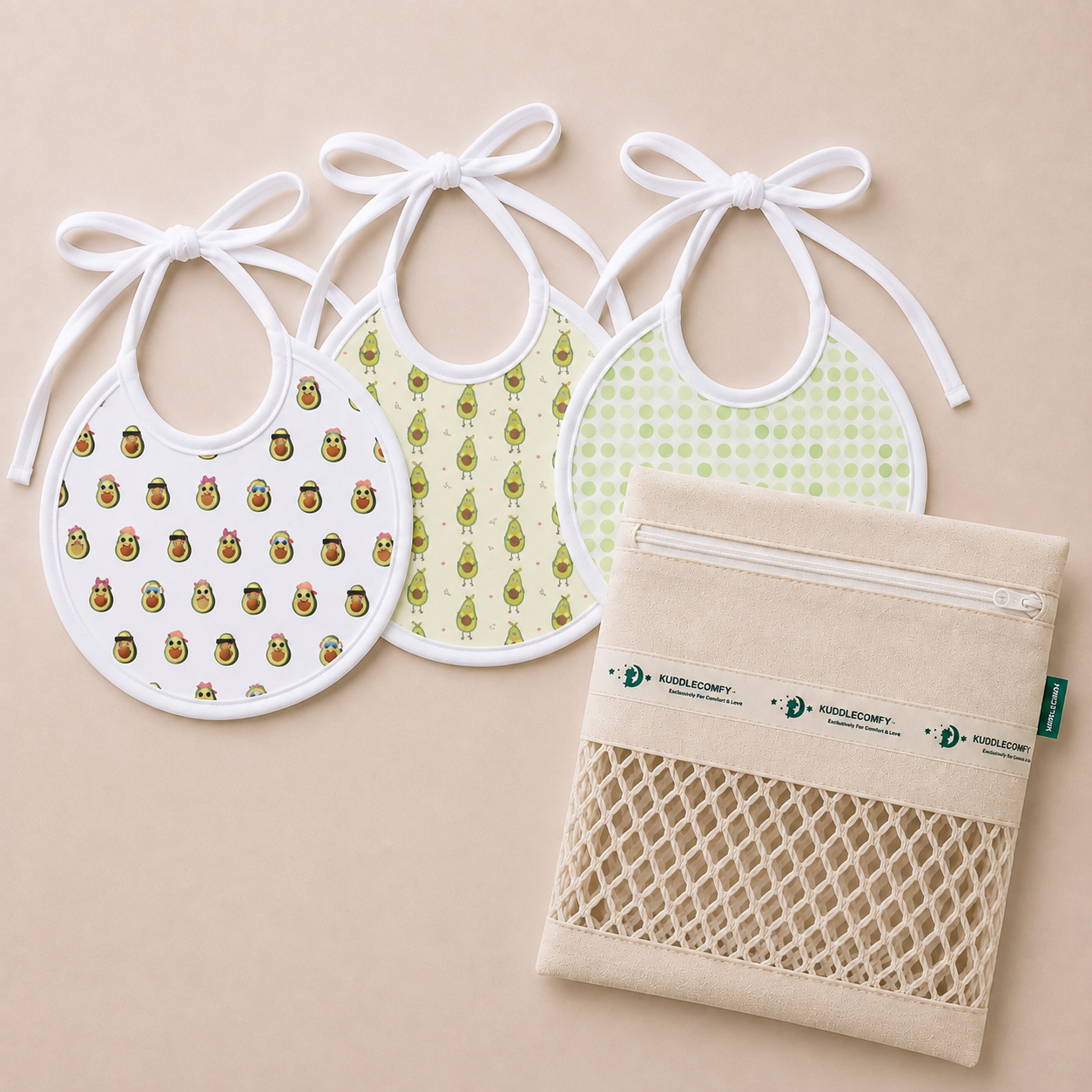 Avocado Muslin Bib – Set of 3