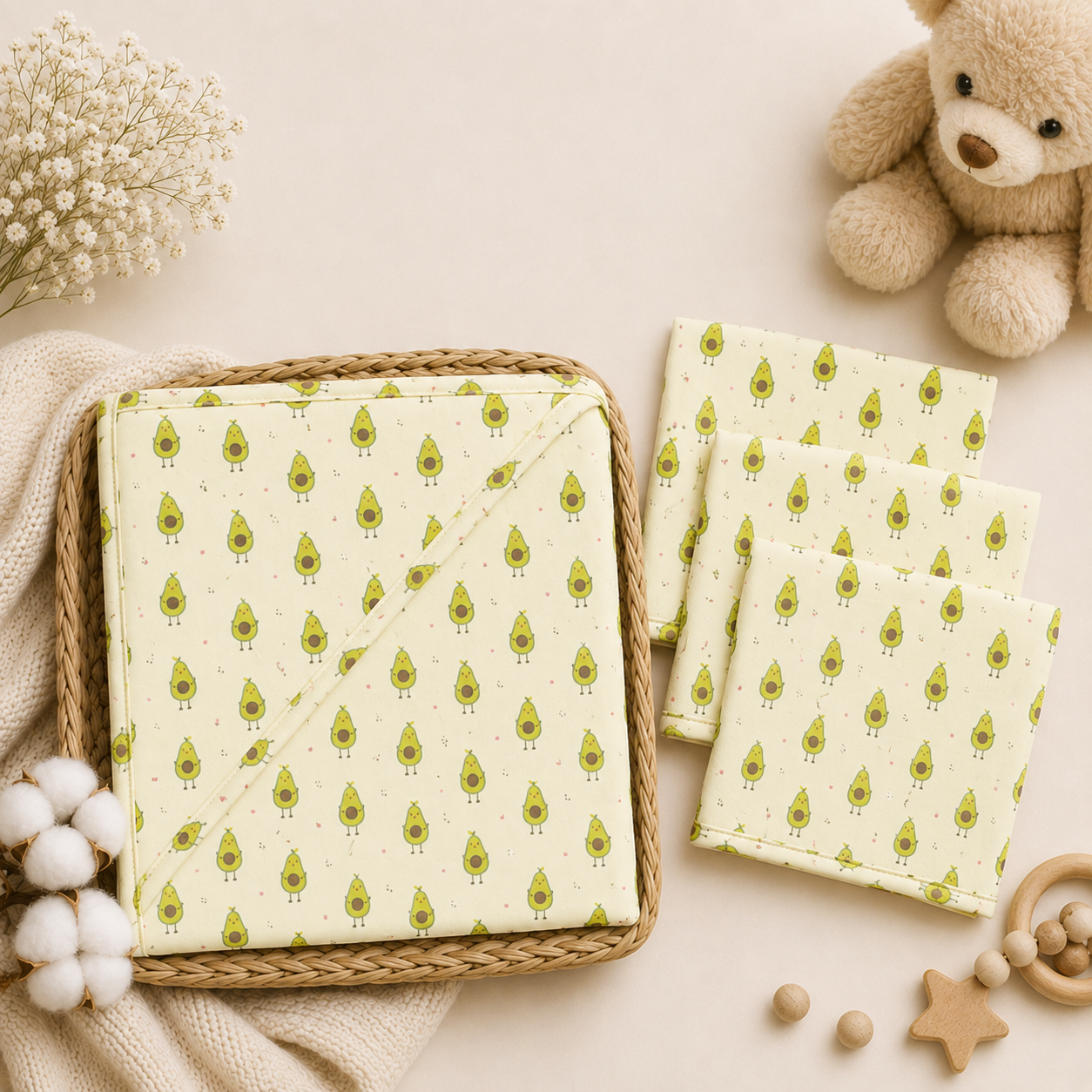 NEWBORN BATHING SET - SQUISHY AVOCADO