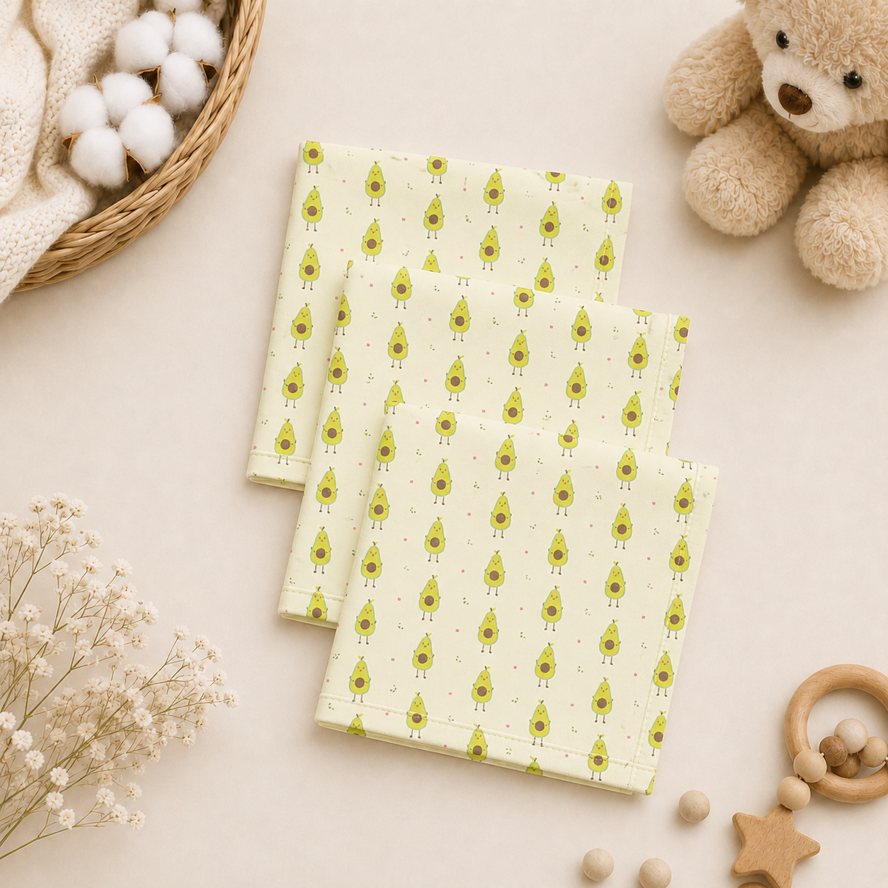 NEWBORN BATHING SET - SQUISHY AVOCADO