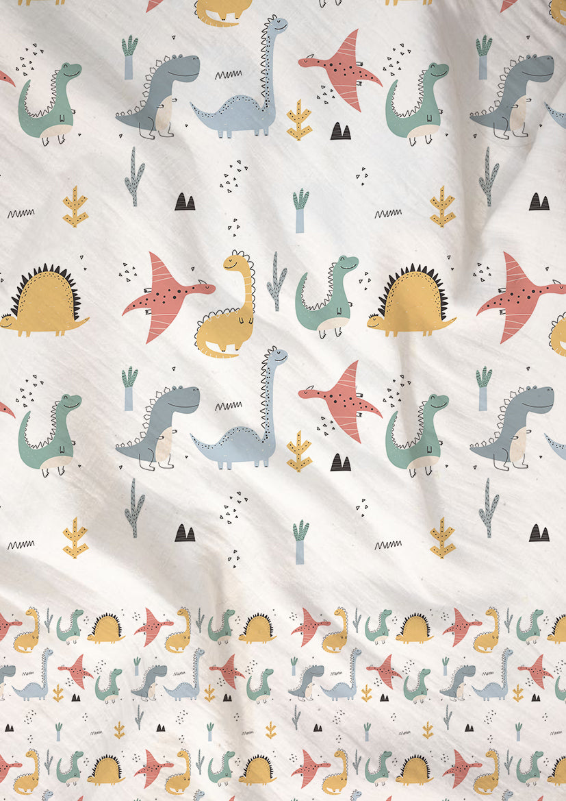 The Stomping Dino 100% Cotton Single Bedsheet – 300 TC
