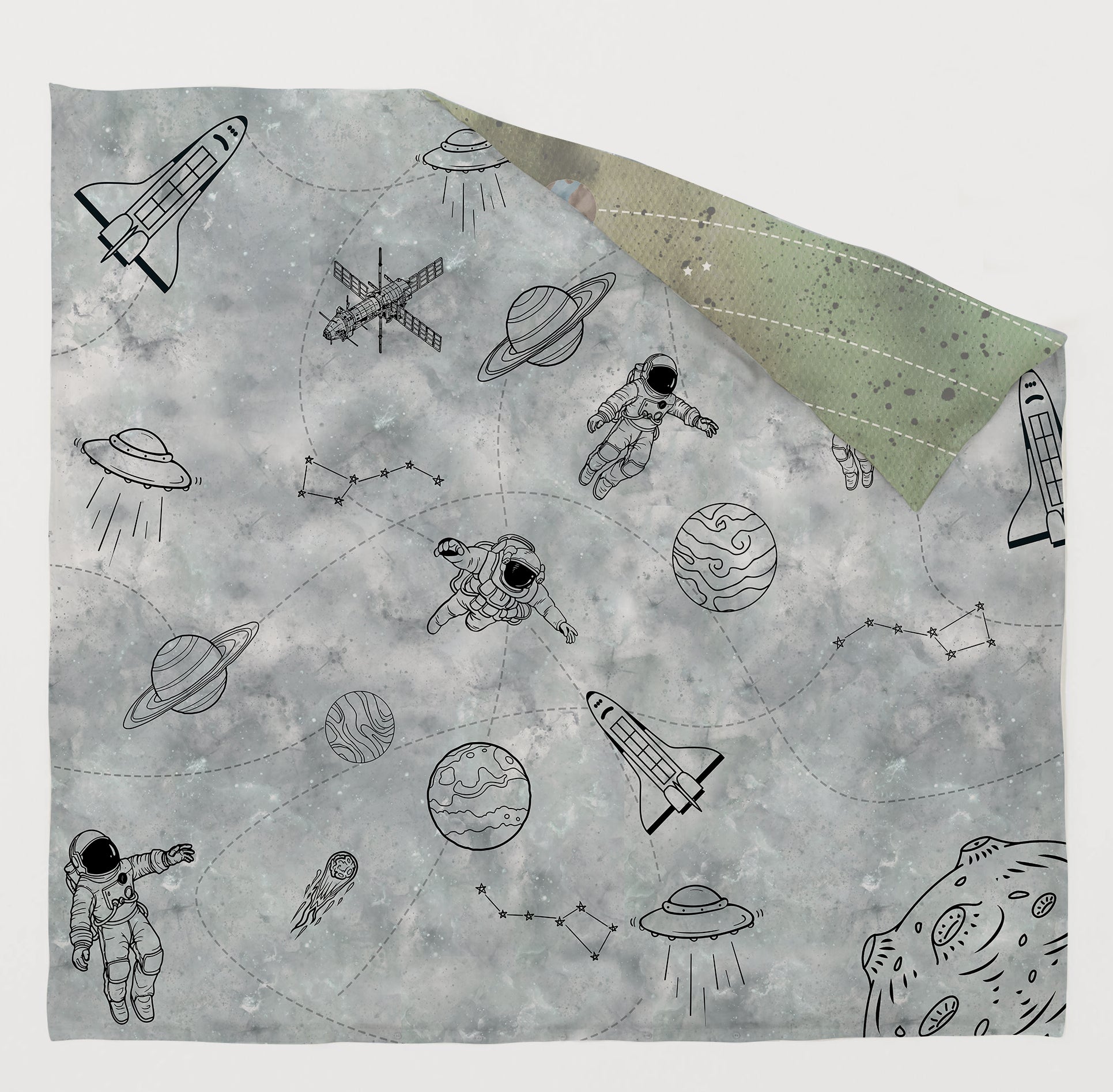 Space Station Kids Double Quilt