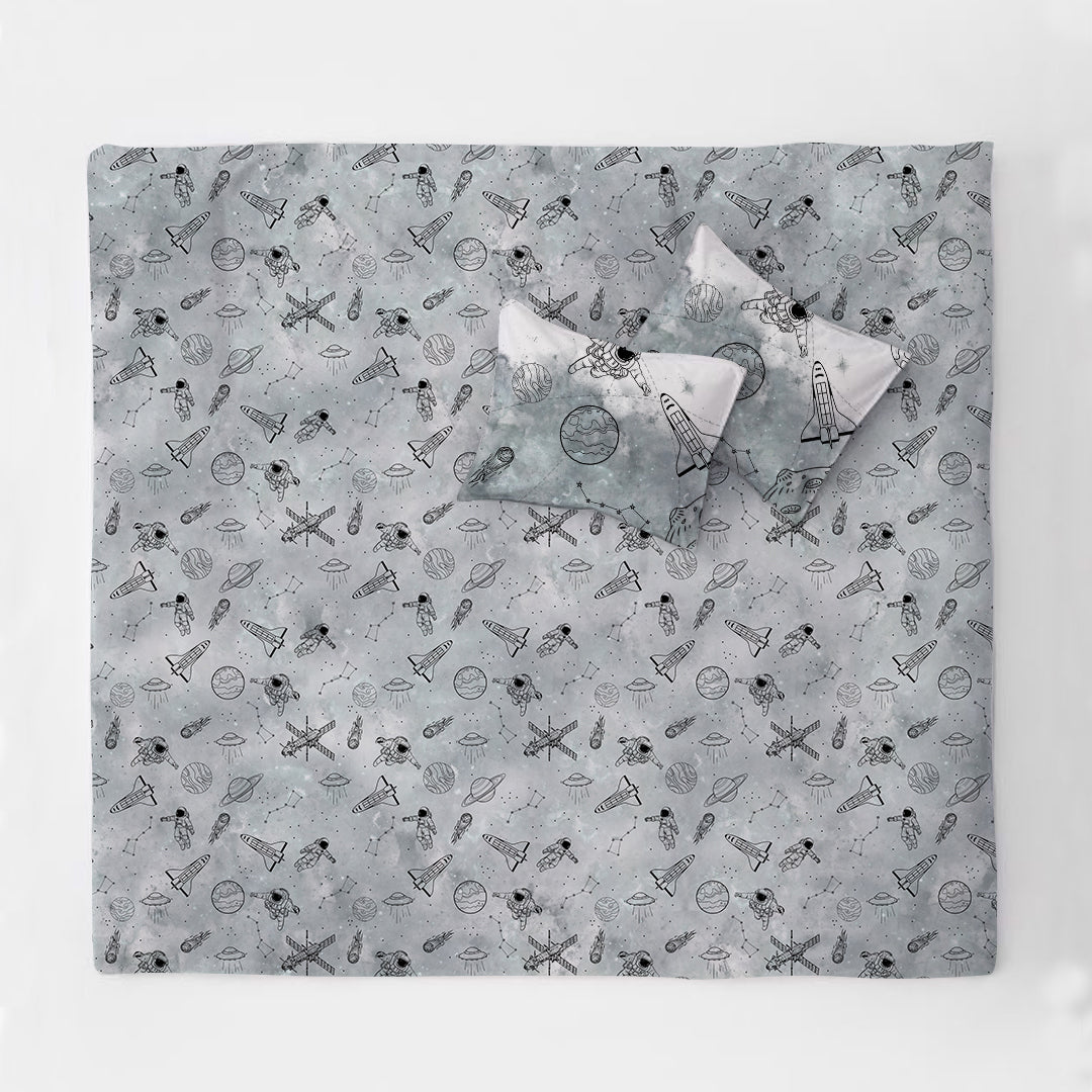 Astronaut 100% Cotton Double Bedsheet