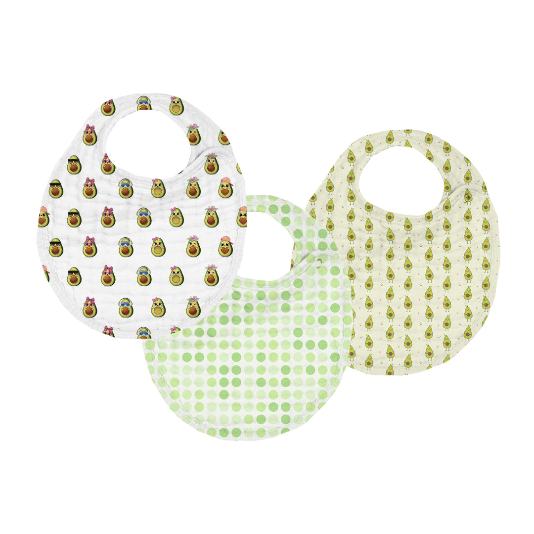 Avocado Muslin Bib – Set of 3
