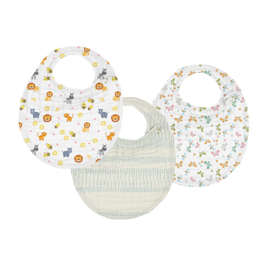 Jungle Muslin Bib – Set of 3
