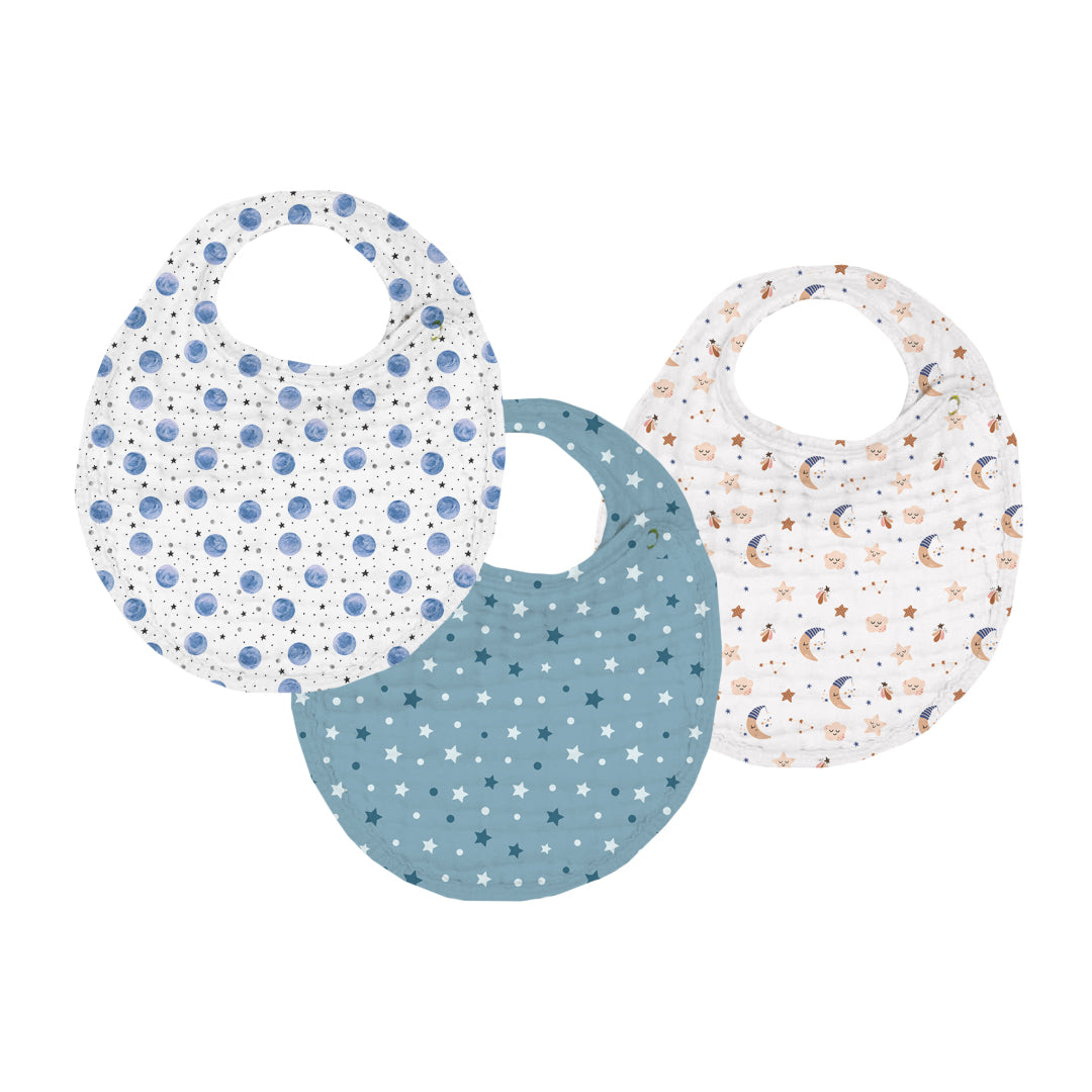 Space Muslin Bib – Set of 3