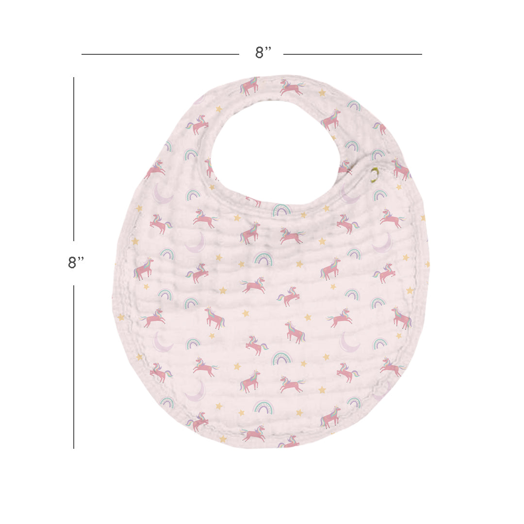 Unicorn Muslin Bib – Set of 3