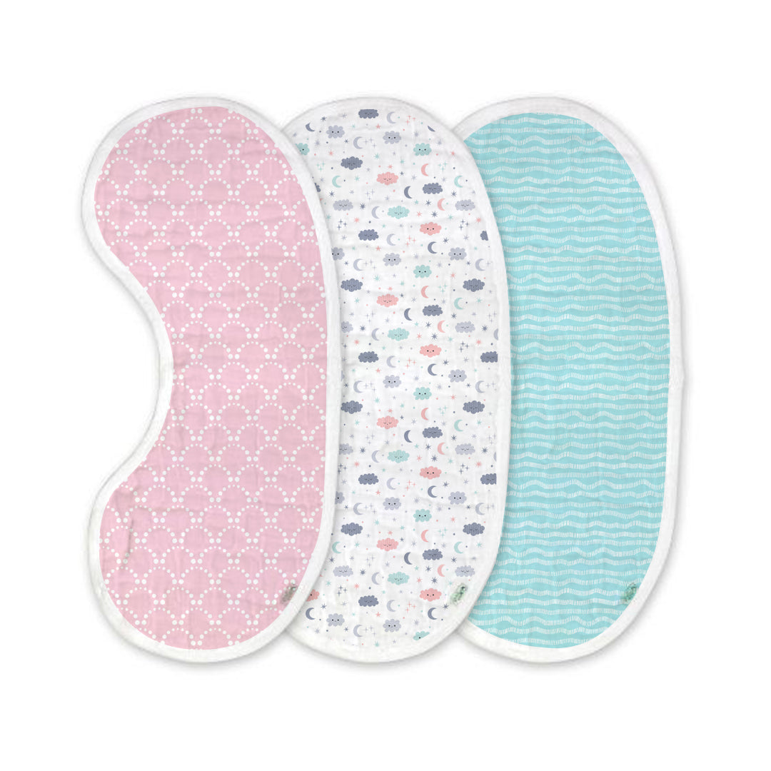 Mermaid Muslin Burp Cloth – Set of 3 | Ultra-Soft & Absorbent