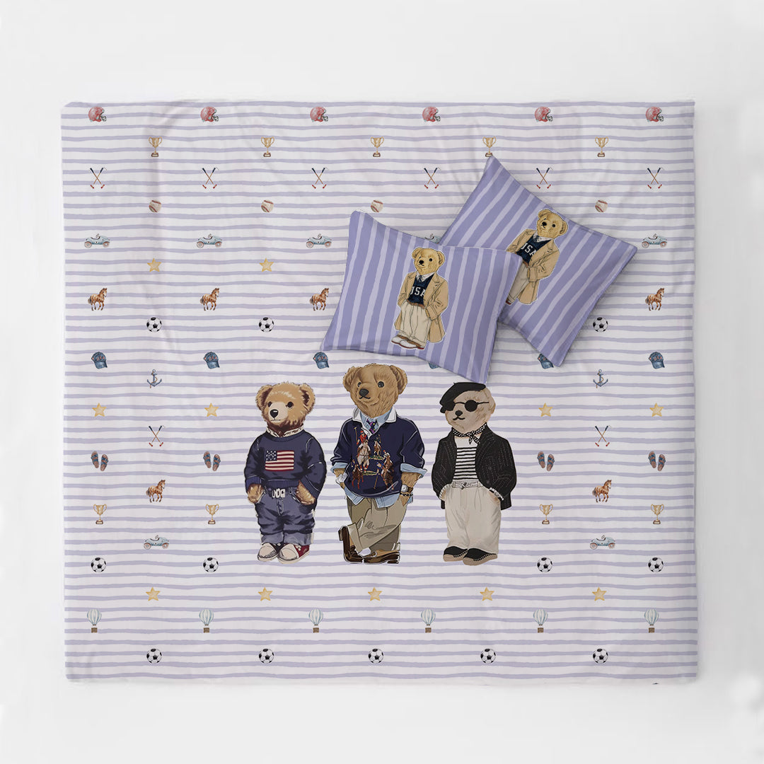 Polo Bear 100% Cotton Double Bedsheet