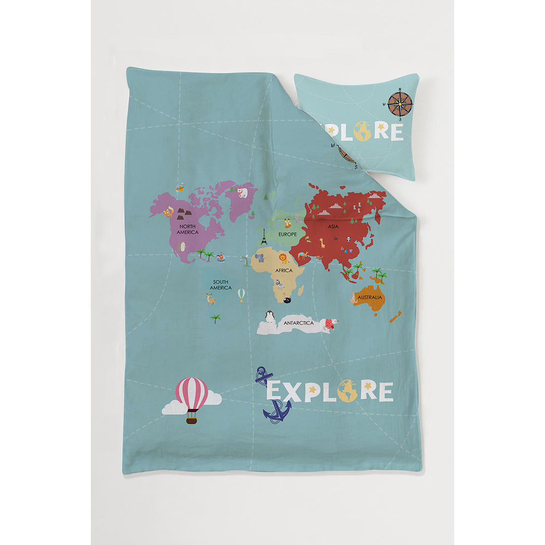 Underwater world 100% Cotton Single Bedsheet – 300 TC