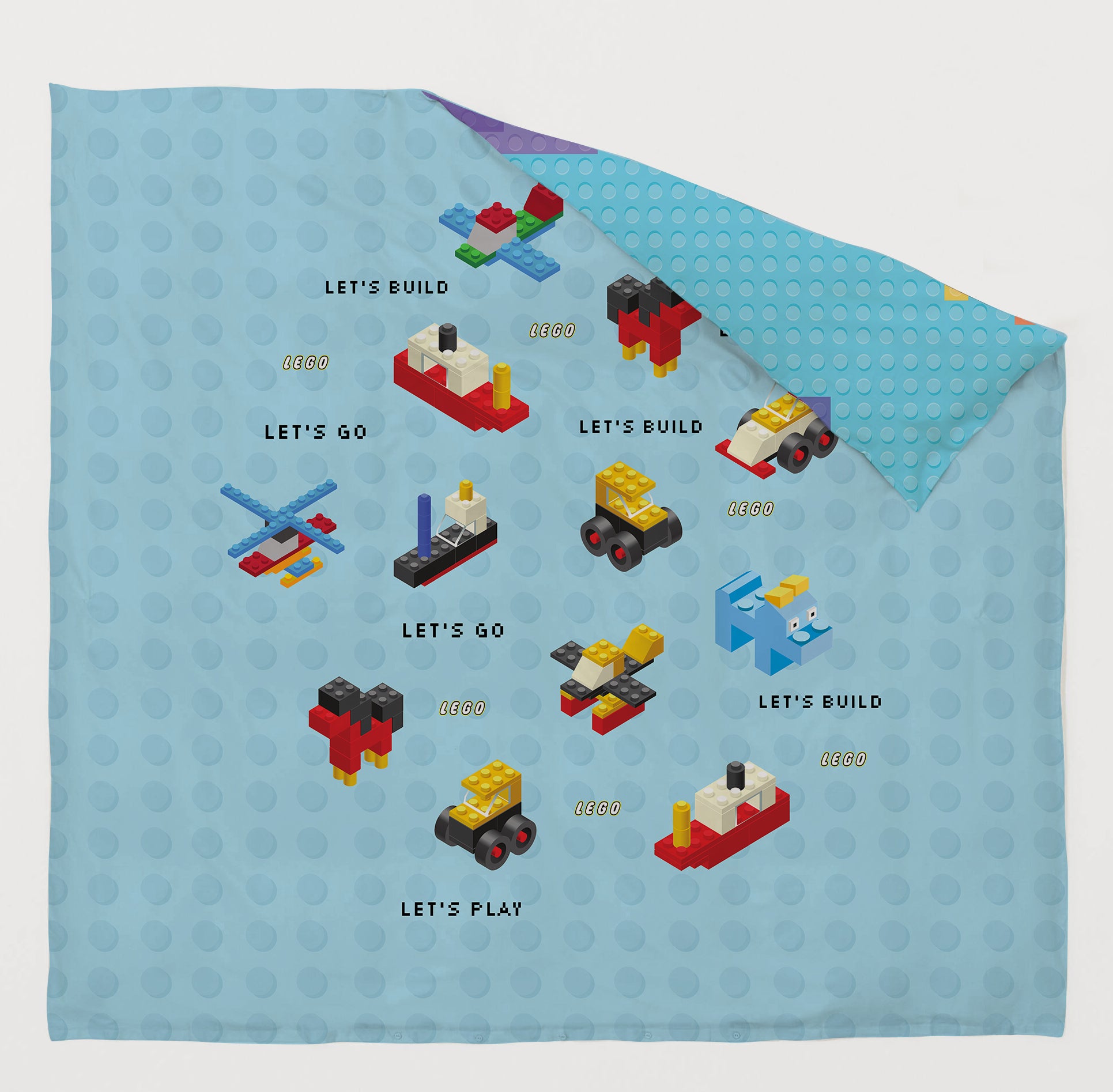 Lego Reversible Kids Double Quilt