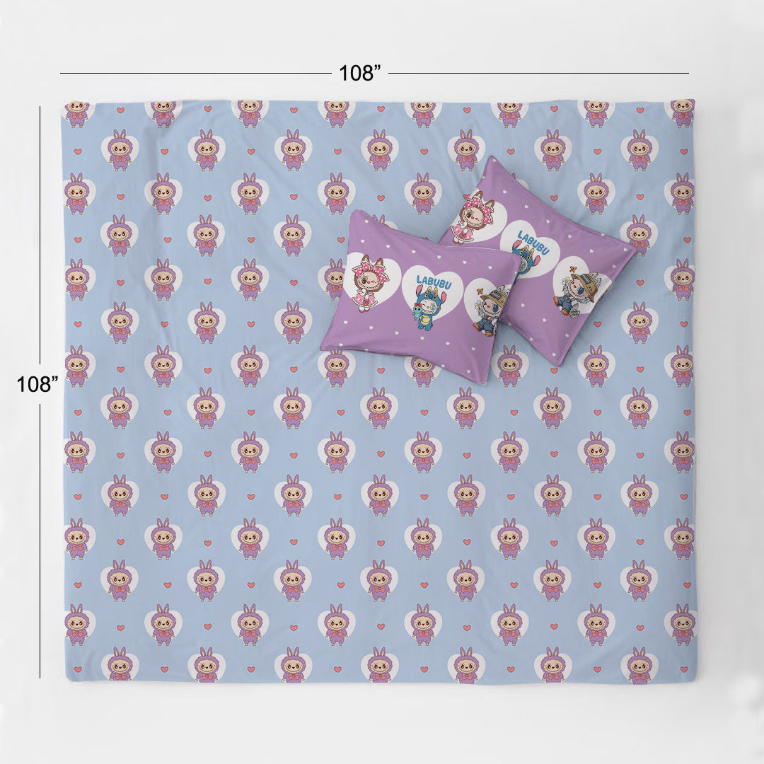 Labubu  100% Cotton Double Bedsheet