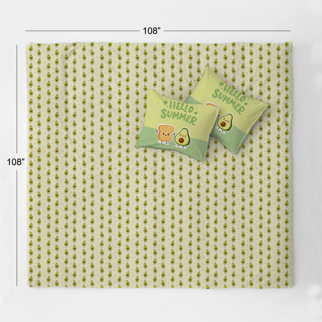 The Squishy Avocado 100% Cotton Single Bedsheet – 300 TC