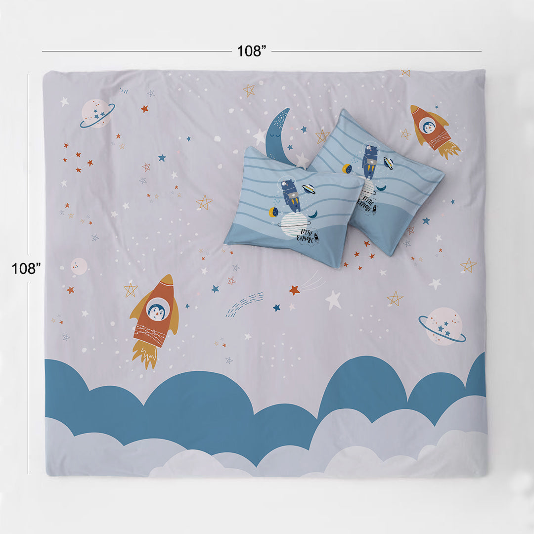 Space Station 100% Cotton Double Bedsheet