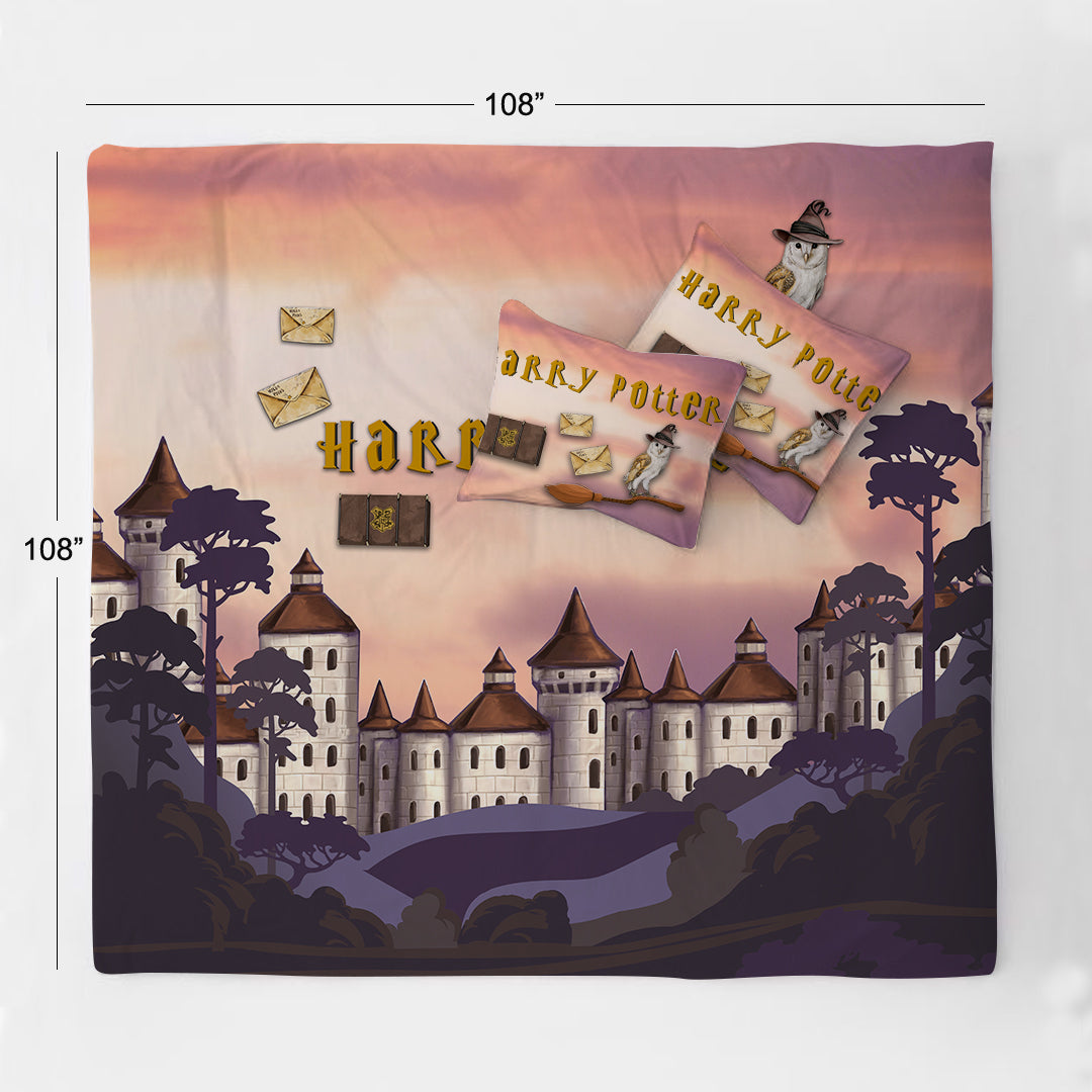 Harry Potter Castle 100% Cotton Single Bedsheet – 300 TC