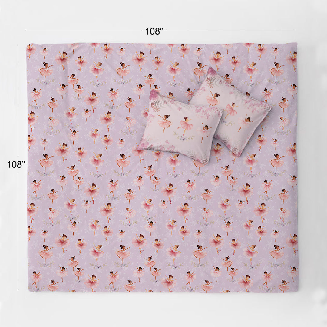 Dancing Ballerina 100% Cotton Single Bedsheet – 300 TC