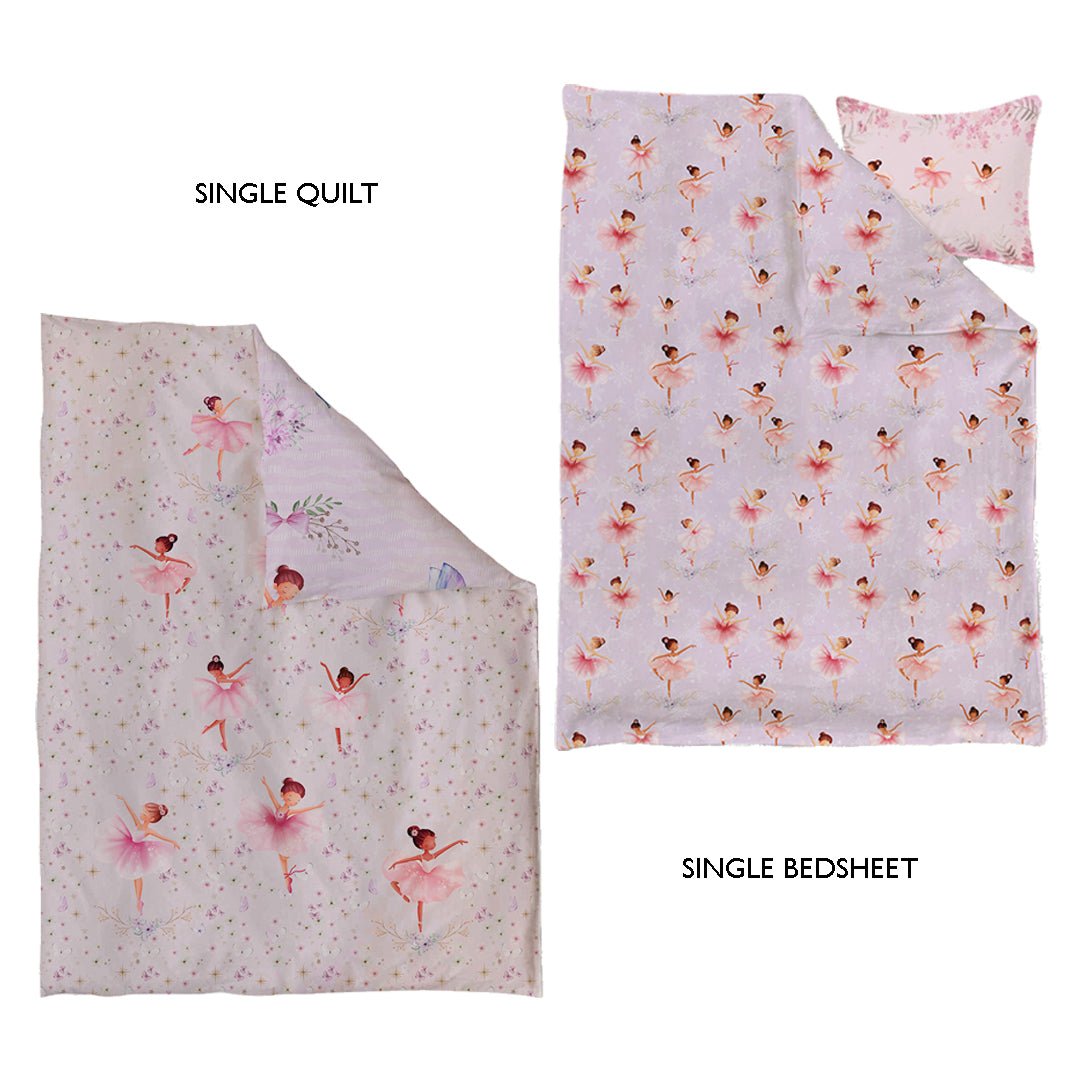 Dancing Ballerina Kids Single Bedding combo