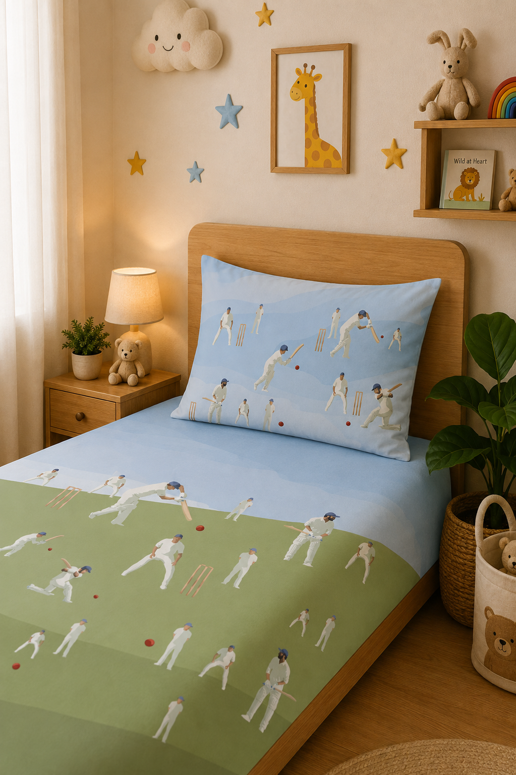 Cricket Champions 100% Cotton Single Bedsheet – 300 TC