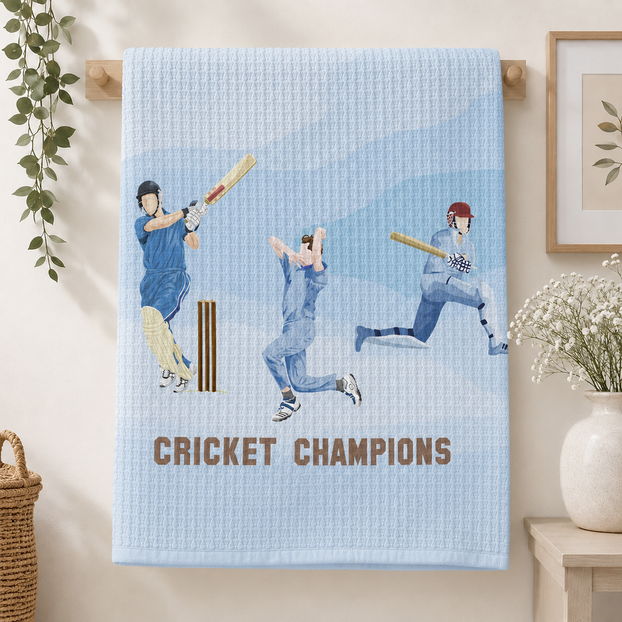 Cricket Champions Waffle Bath Towel – 100% Cotton
