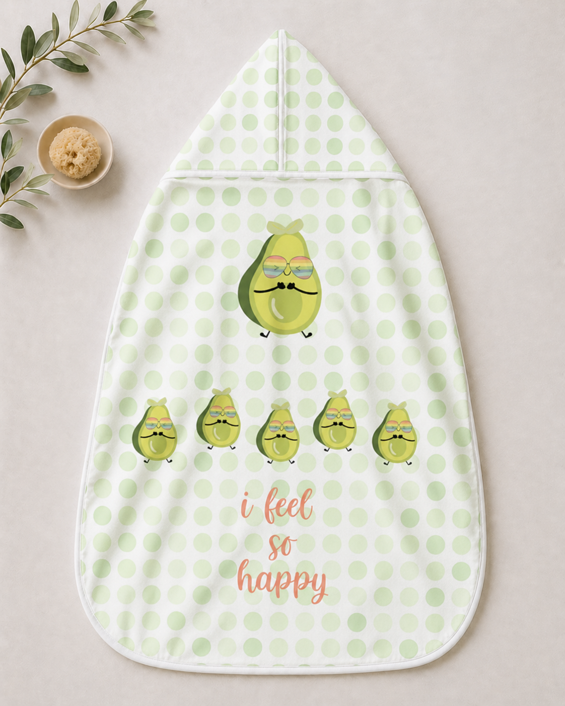 Avocado Waffle Hooded Towel – 100% Cotton