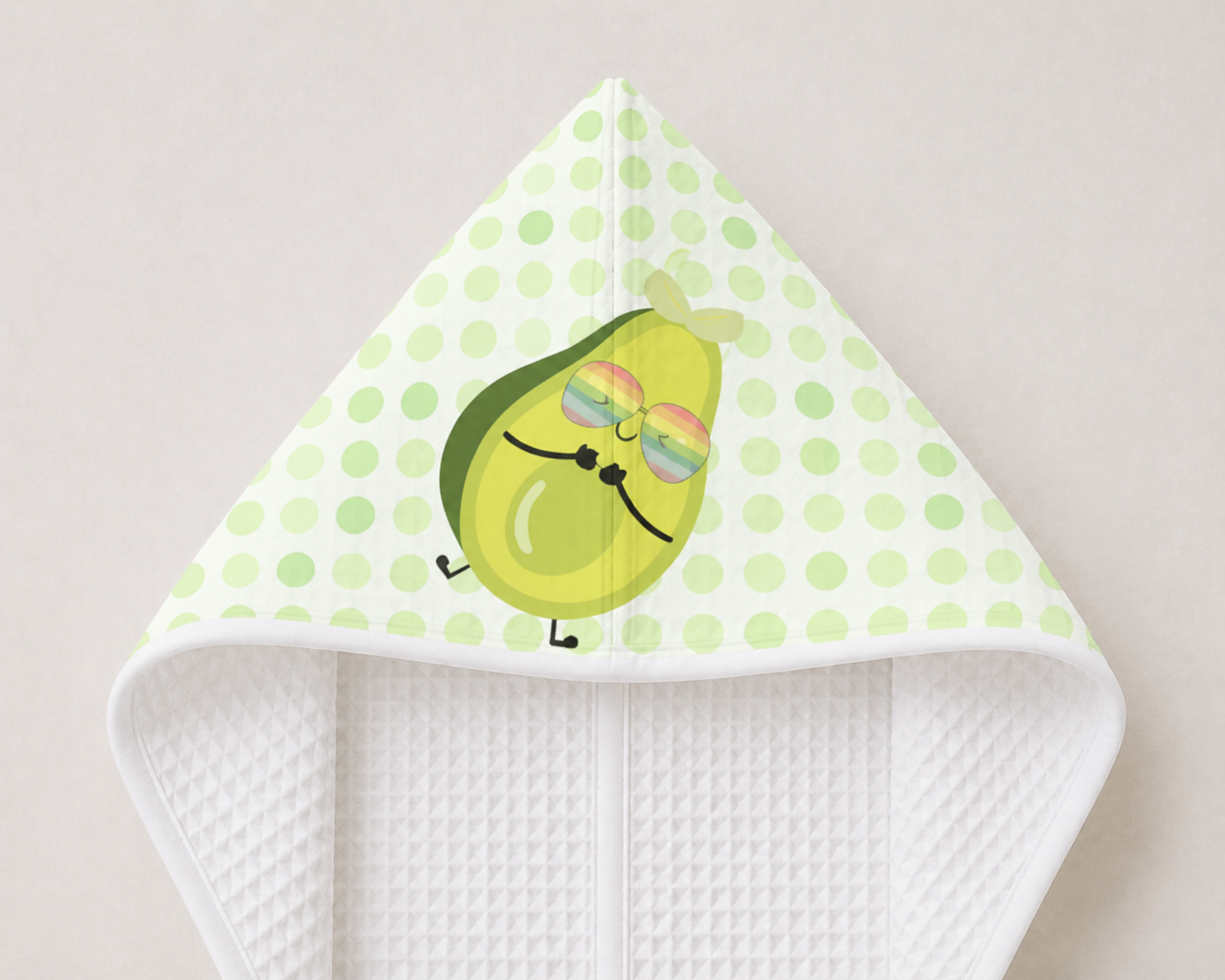 Avocado Waffle Hooded Towel – 100% Cotton