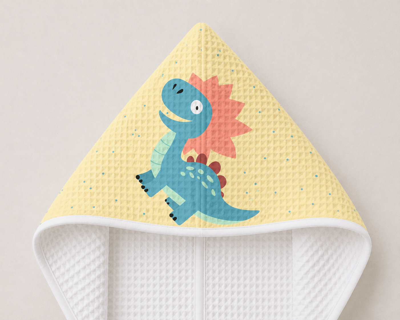 Stomping Dino Waffle Hooded Towel – 100% Cotton