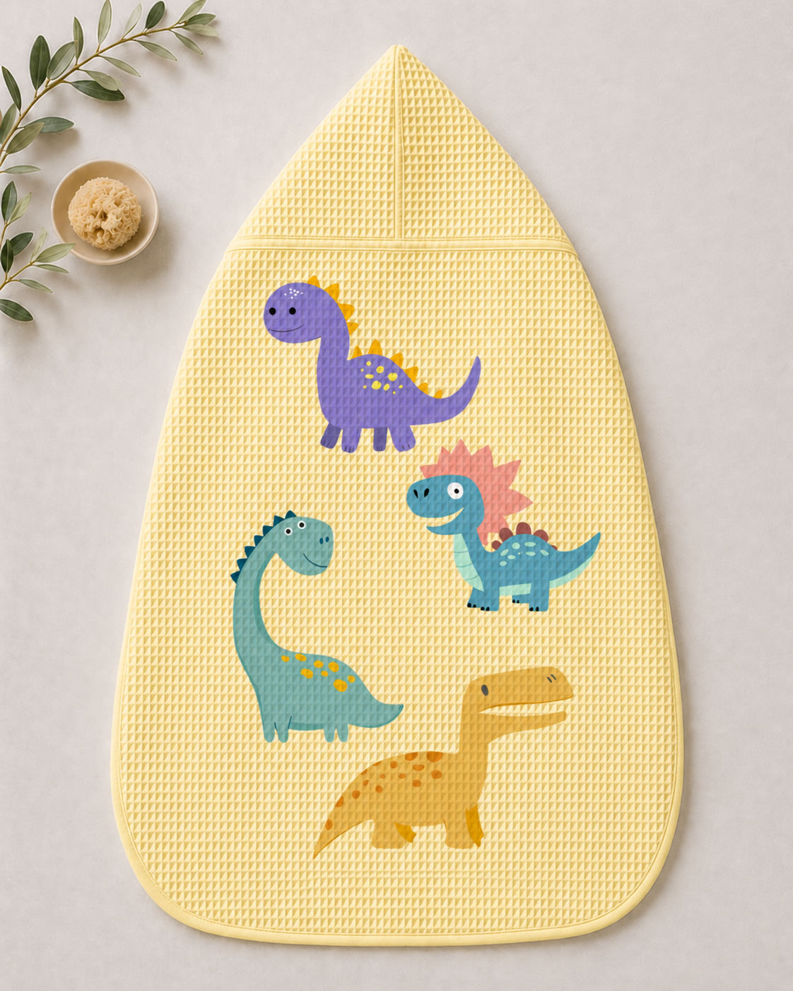 Stomping Dino Waffle Hooded Towel – 100% Cotton