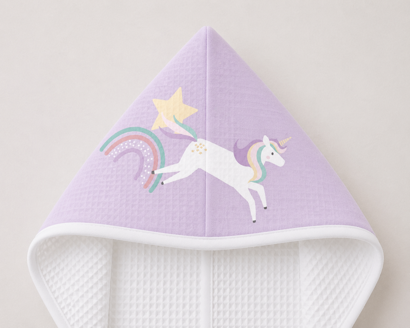 Unicorn Waffle Hooded Towel – 100% Cotton