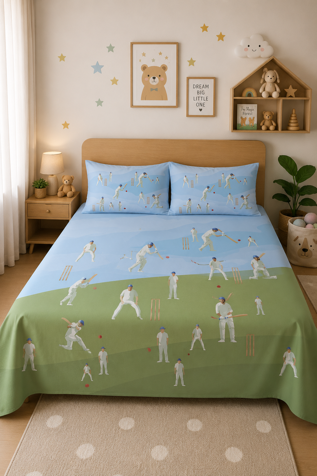 Cricket Champions 100% Cotton Double Bedsheet