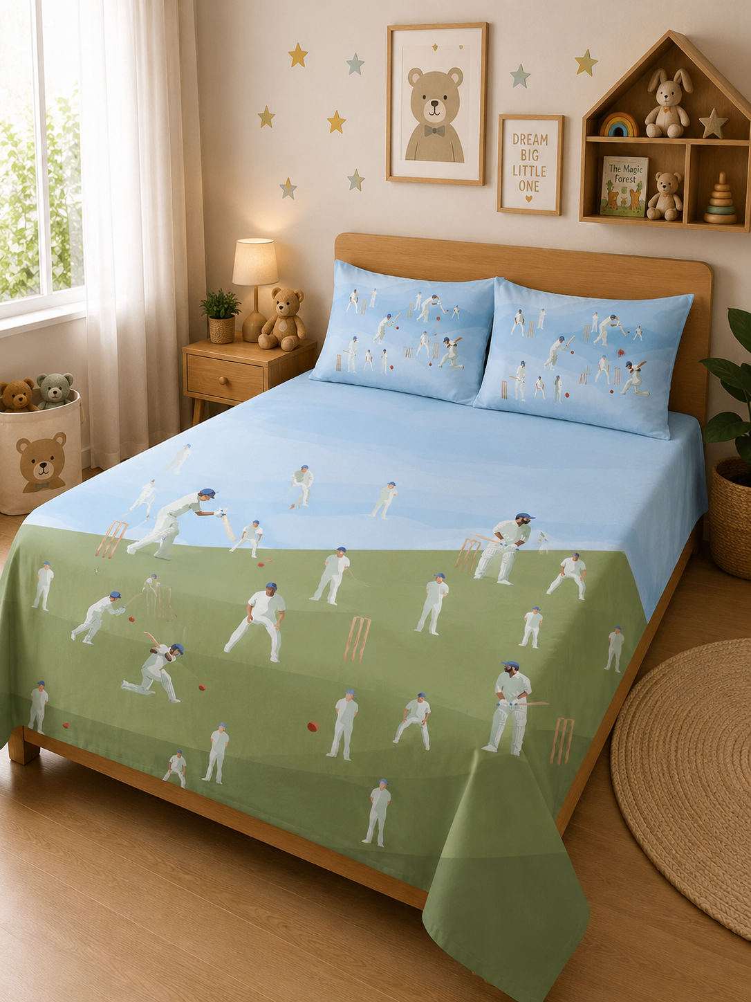 Cricket Champions 100% Cotton Double Bedsheet