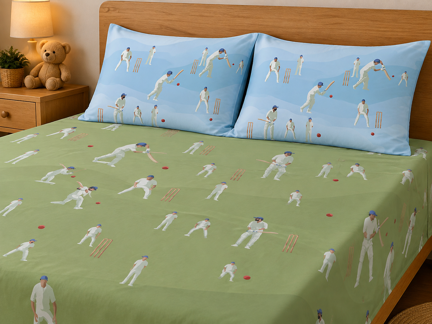 Cricket Champions 100% Cotton Double Bedsheet