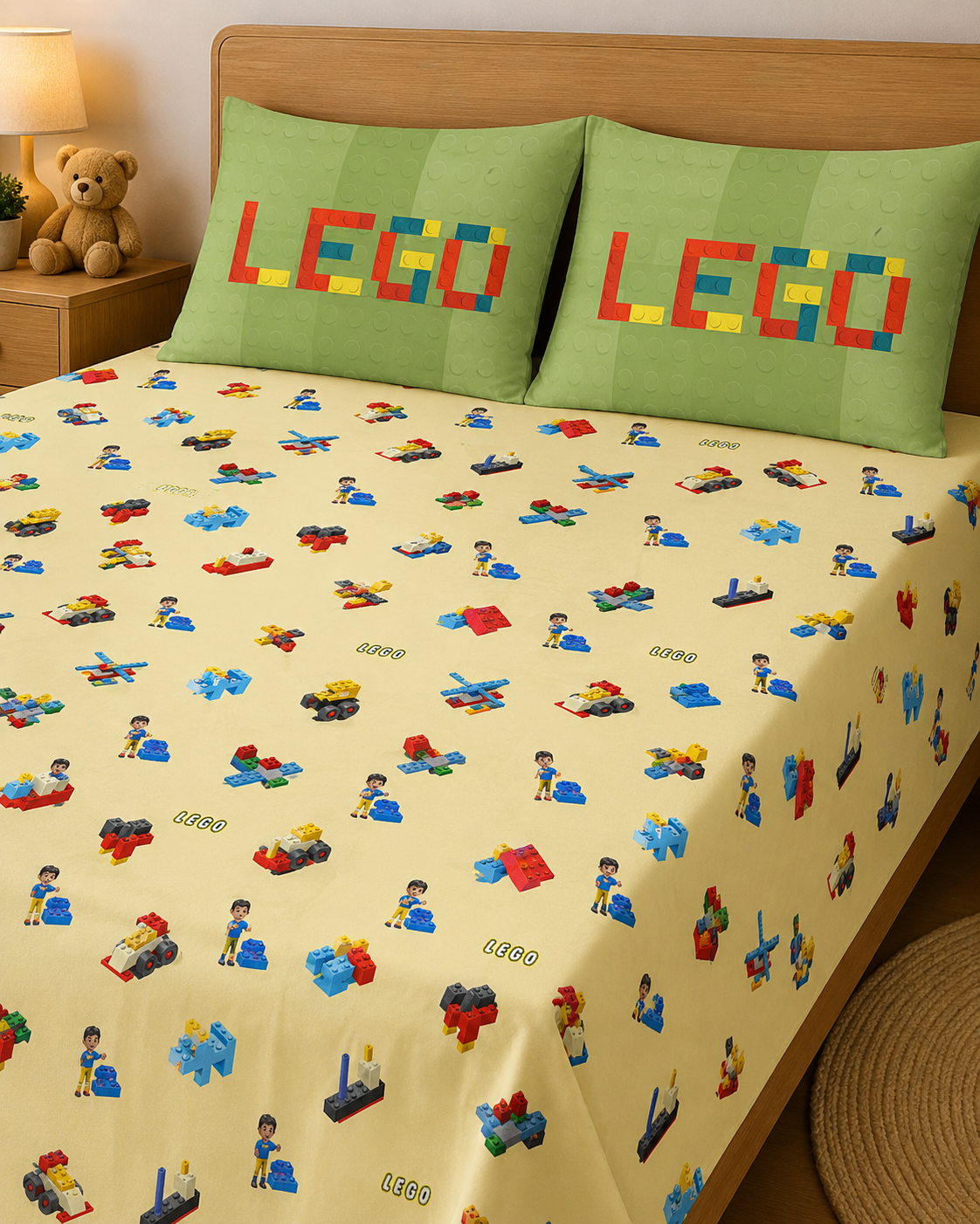 Lego 100% Cotton Double Bedsheet