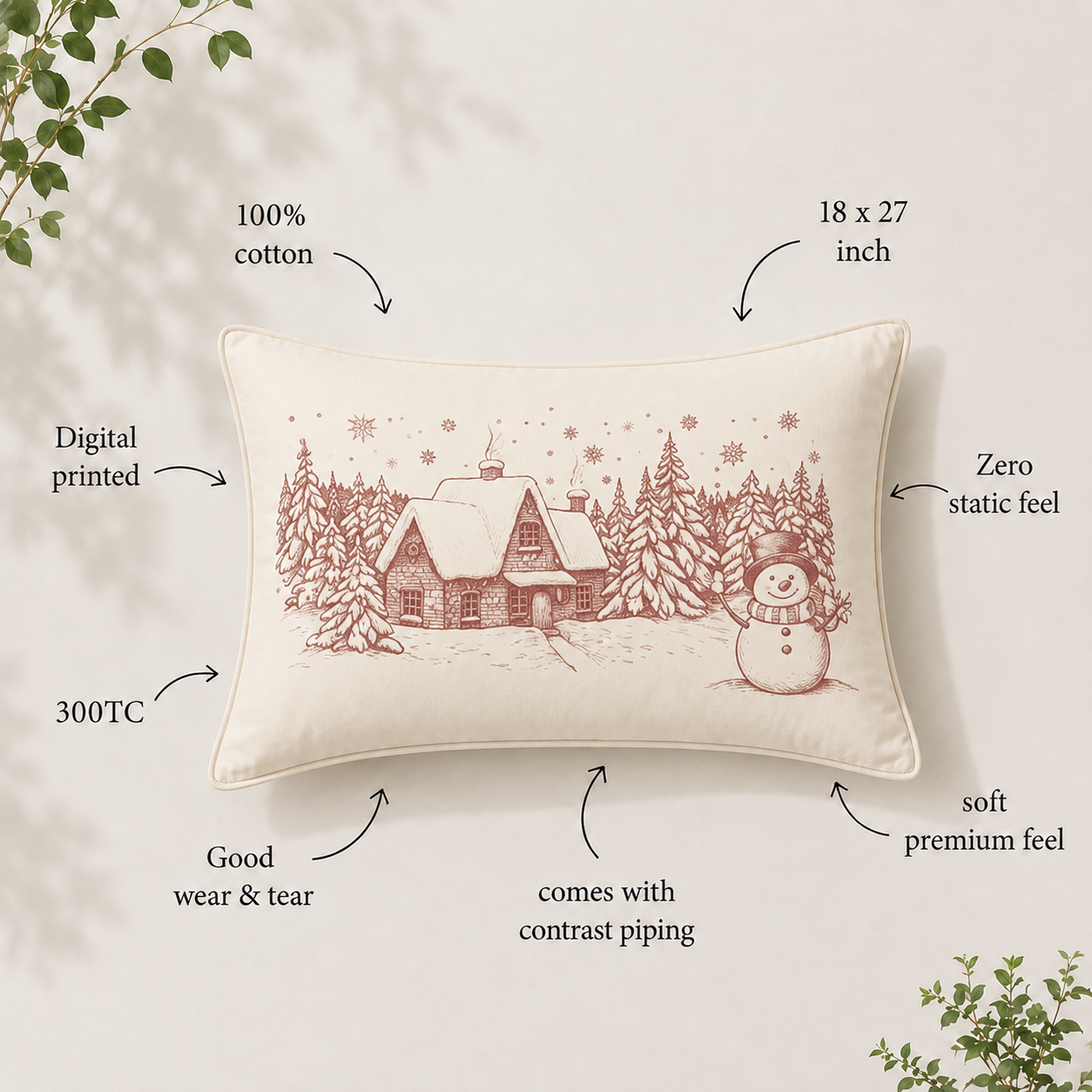 Christmas 100% Cotton Double Bedsheet
