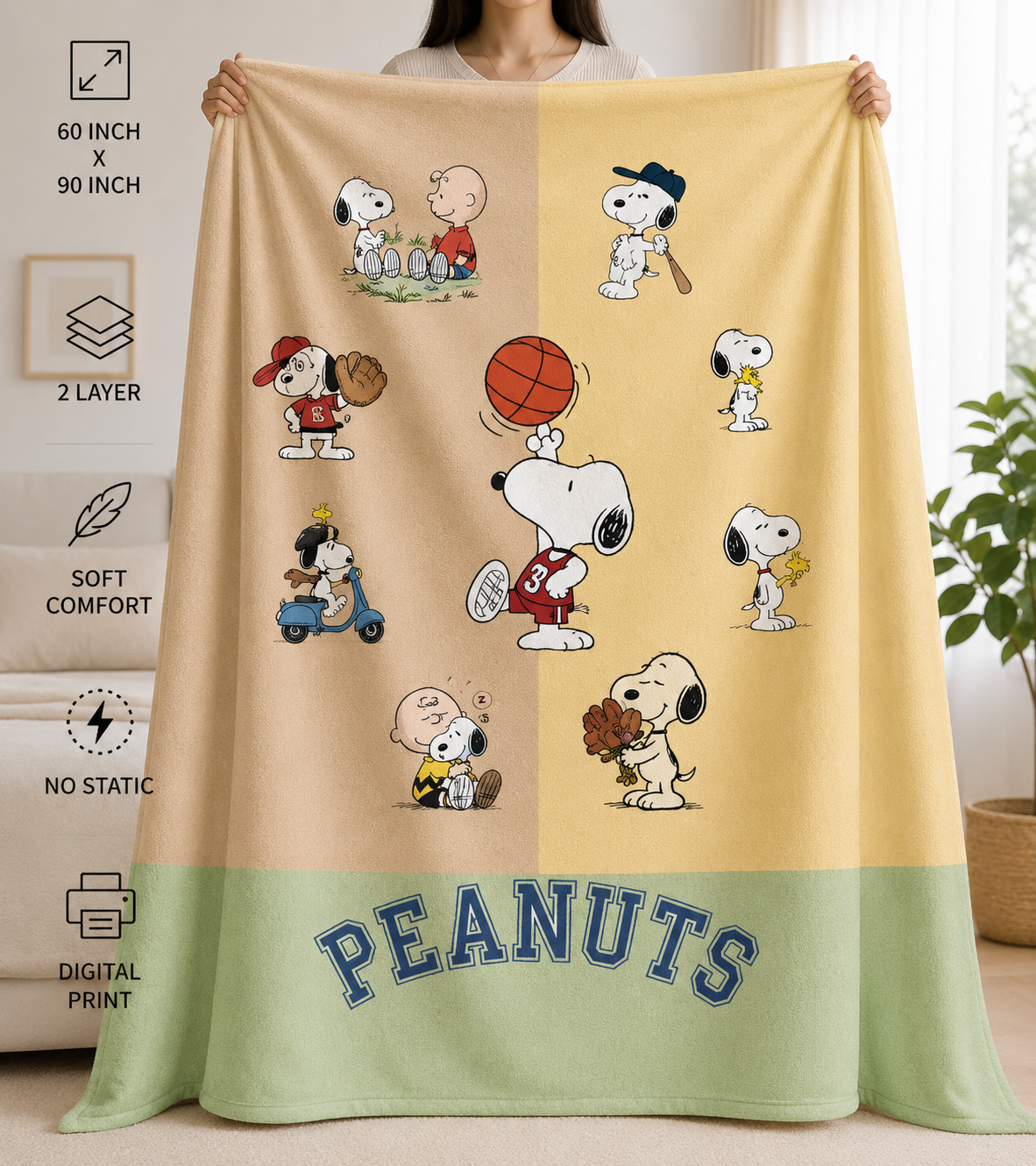 Peanuts 100% Cotton Dohar