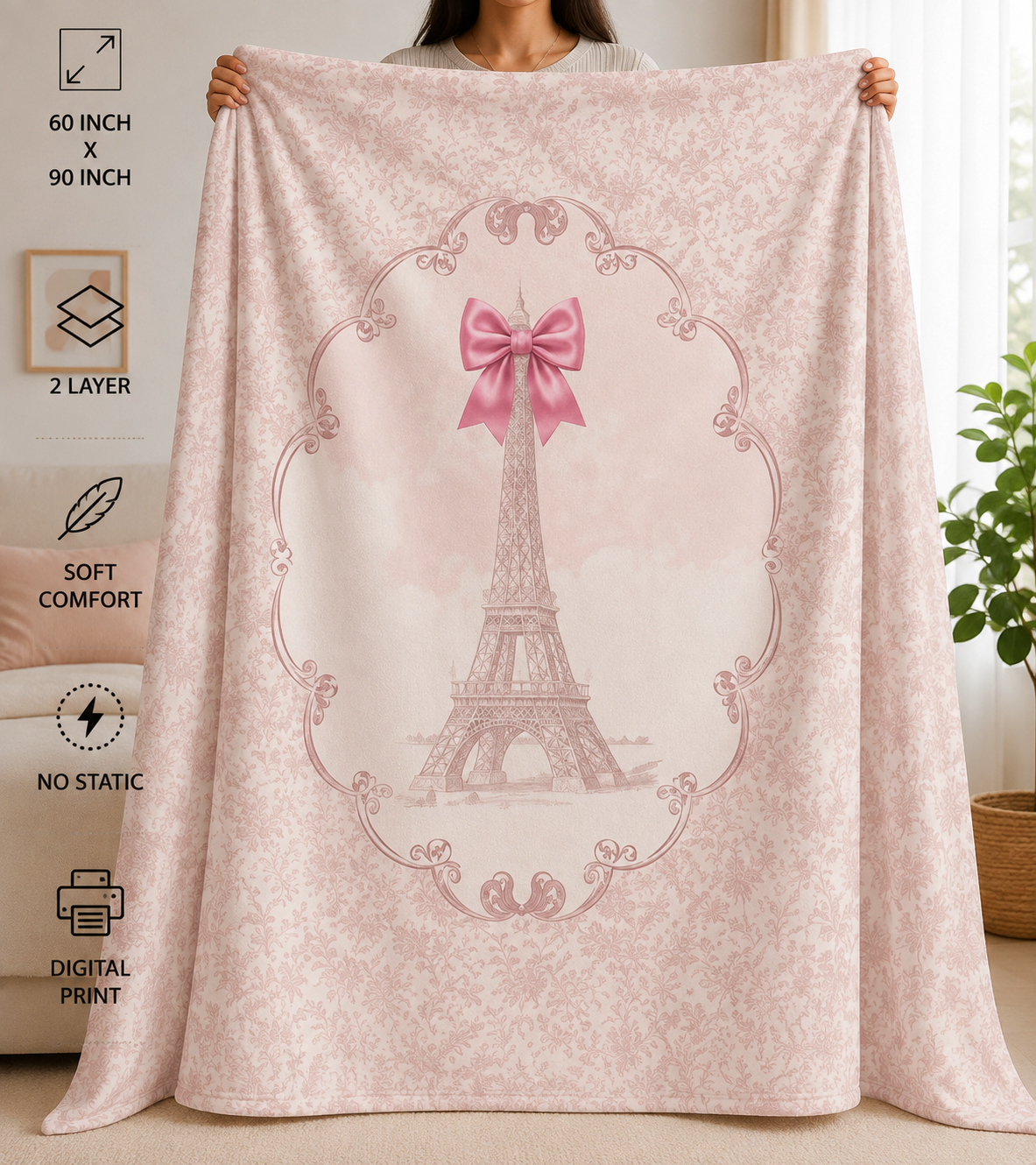 A Day In Paris Kids Single Bedsheet & Dohar Combo