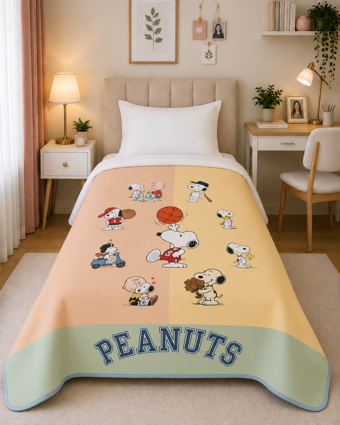 Peanuts Kids Single Bedsheet & Dohar Combo