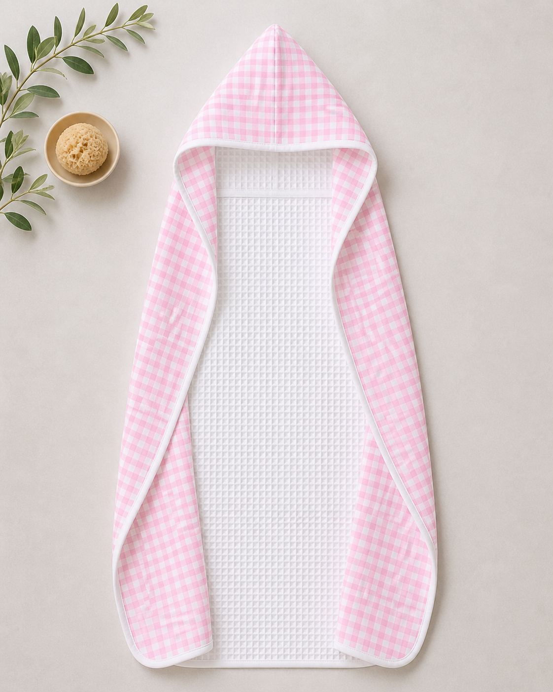 Flamingo Baby Waffle Hooded Towel – 100% Cotton