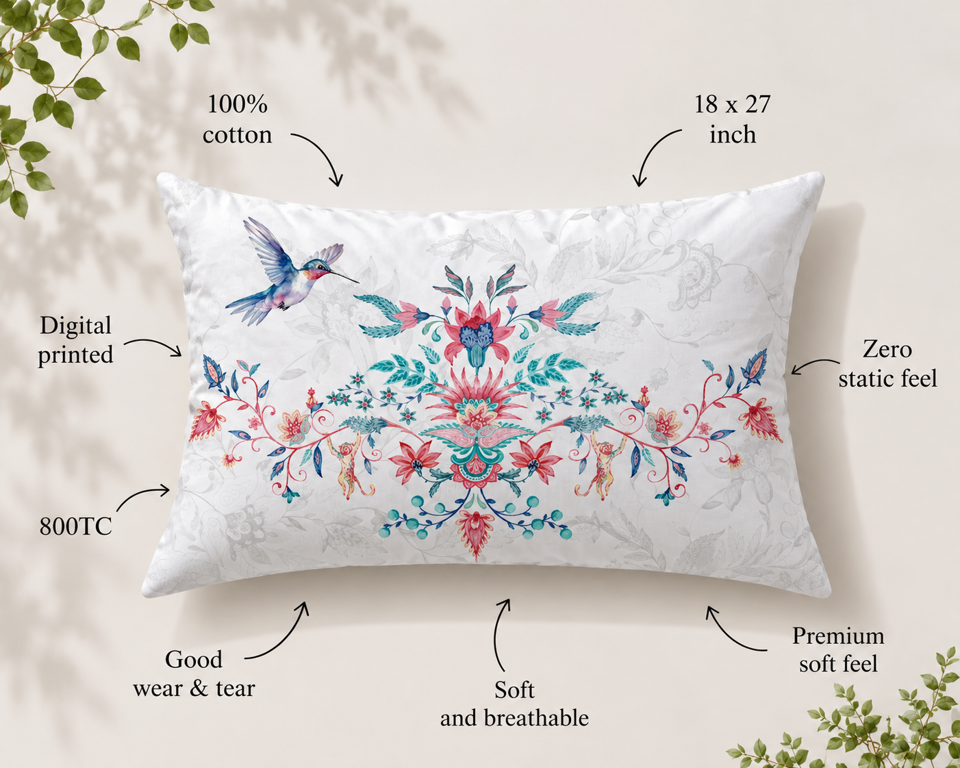 The Enchanting Chintz Luxury Double Bedsheet 800 TC