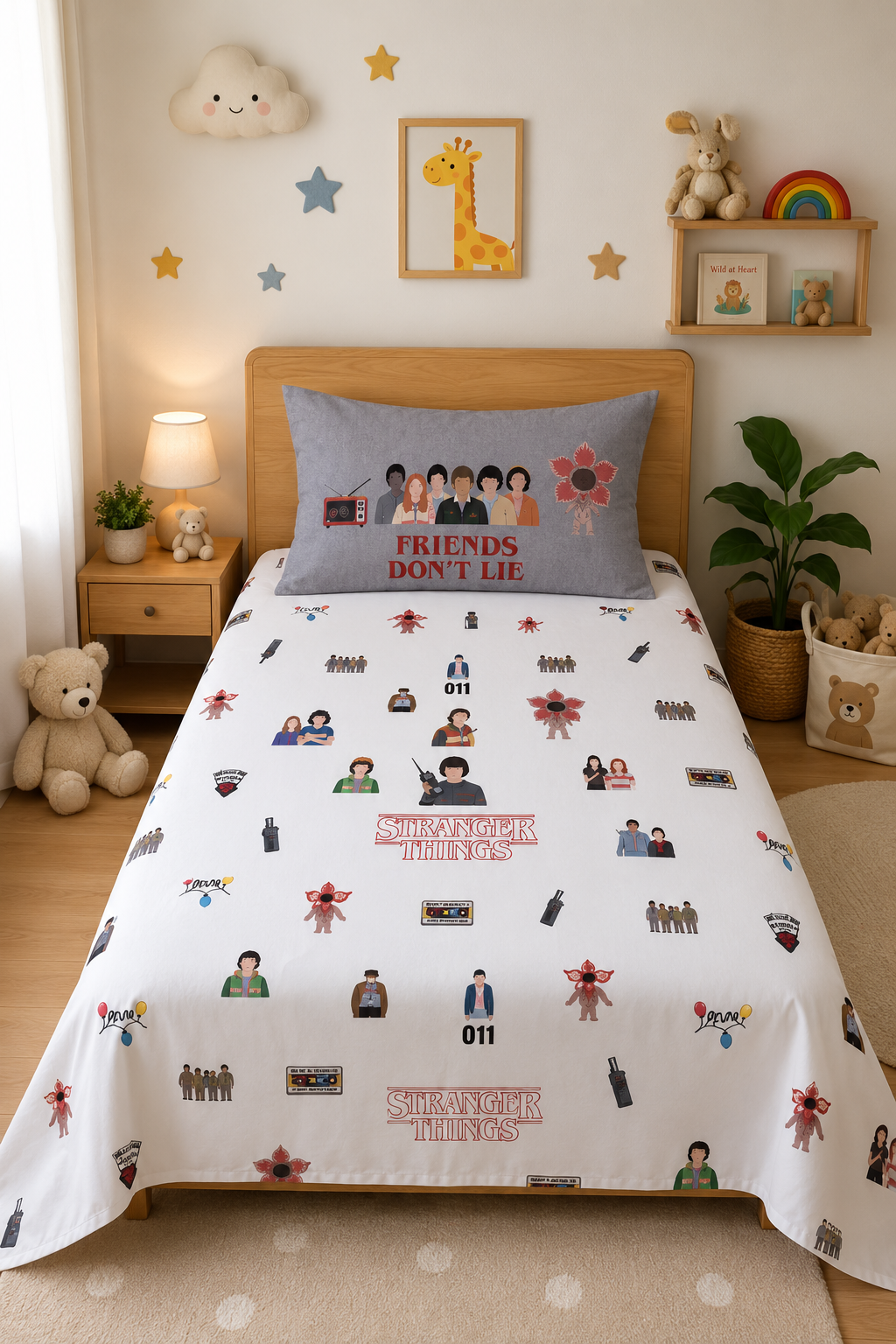Stranger Things 100% Cotton Single Bedsheet – 300 TC