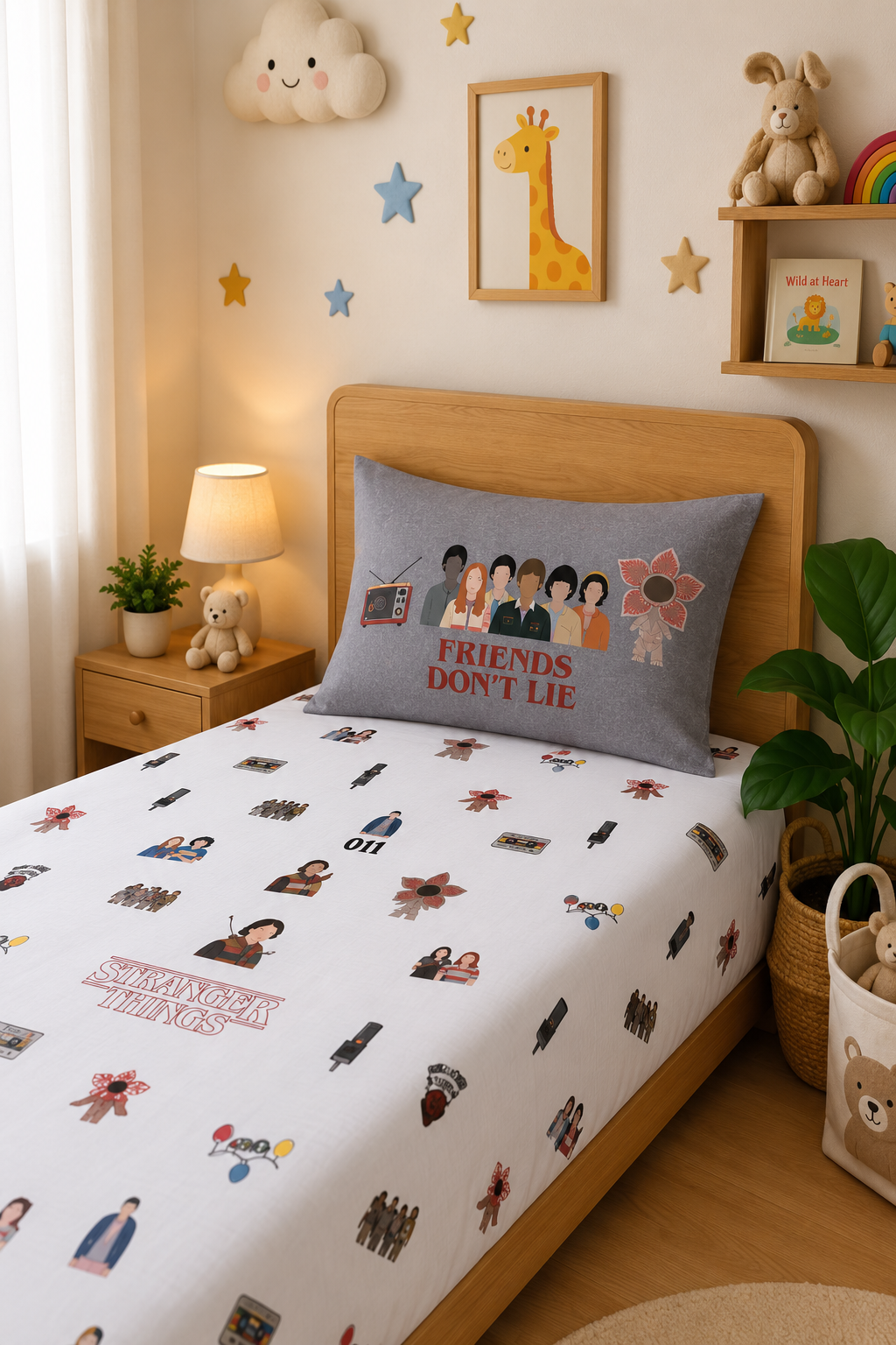 Stranger Things 100% Cotton Single Bedsheet – 300 TC