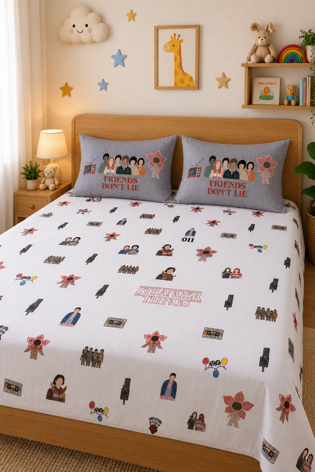 Stranger Things 100% Cotton Double Bedsheet