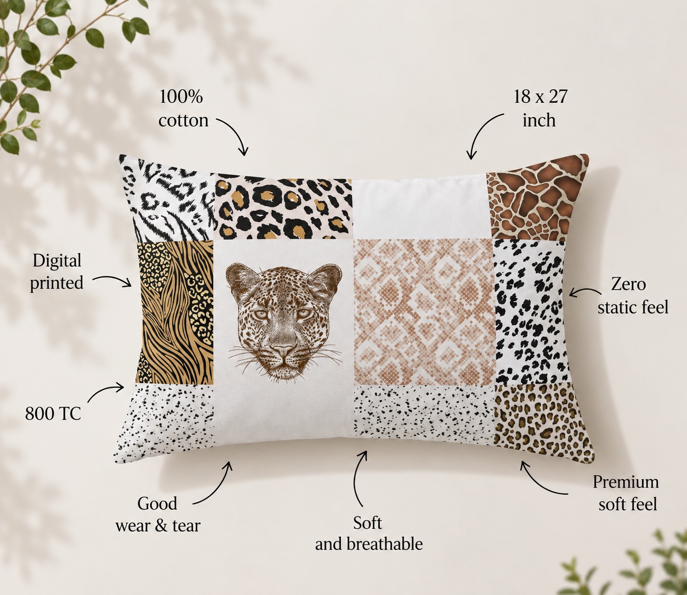 Leopard Luxury Double Bedsheet 800 TC